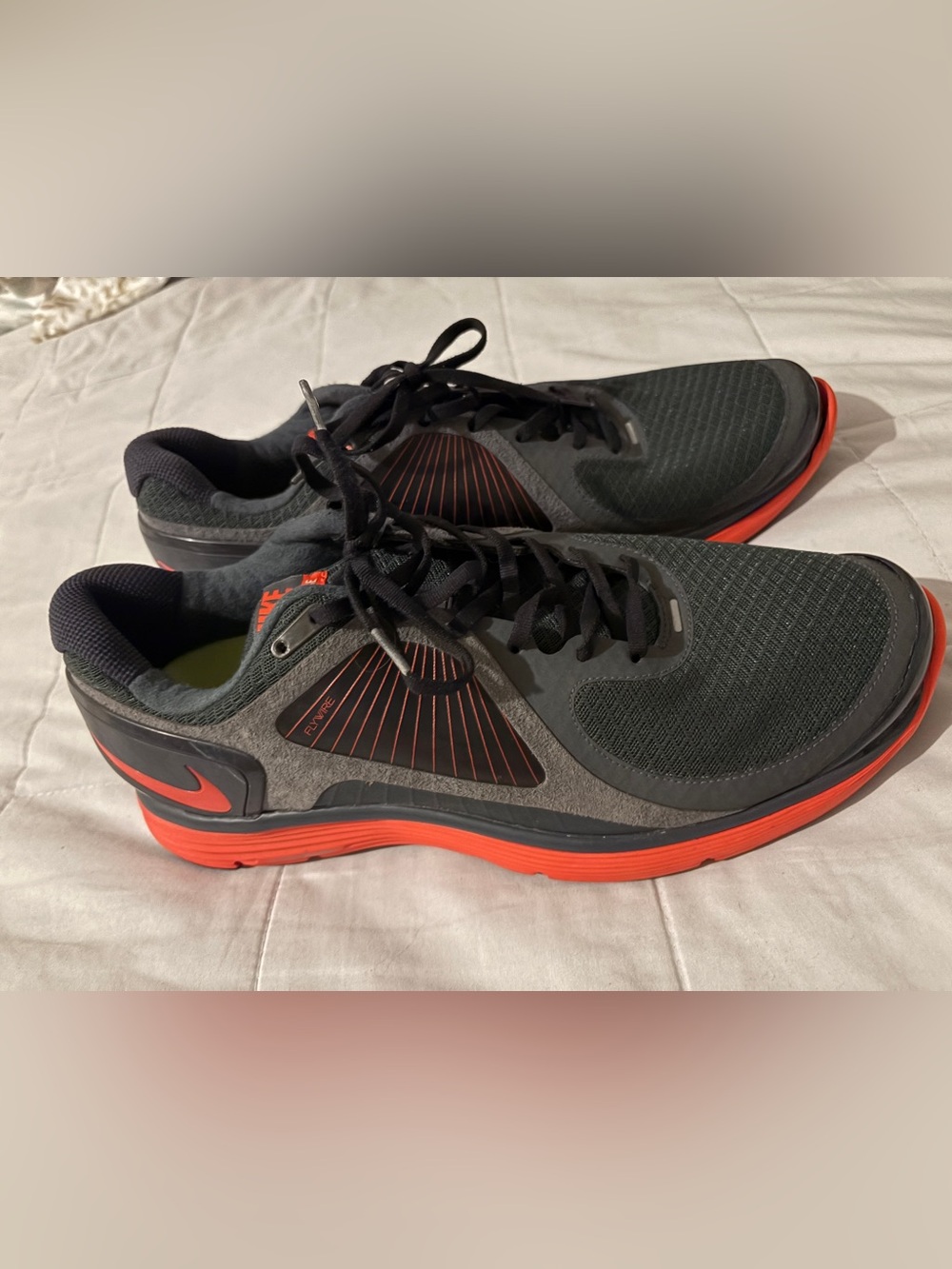 Nike Gray and Orange Men's Training Sneakers